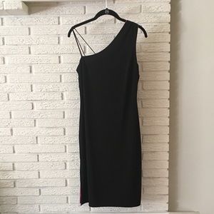Express One Shoulder Black Sheath Dress